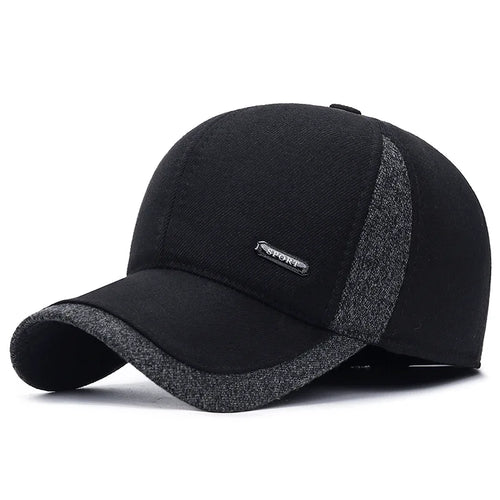 Auturnn Thick Warm Men Winter Baseball Cap With Ear Flaps, Ideal choice for Gifts