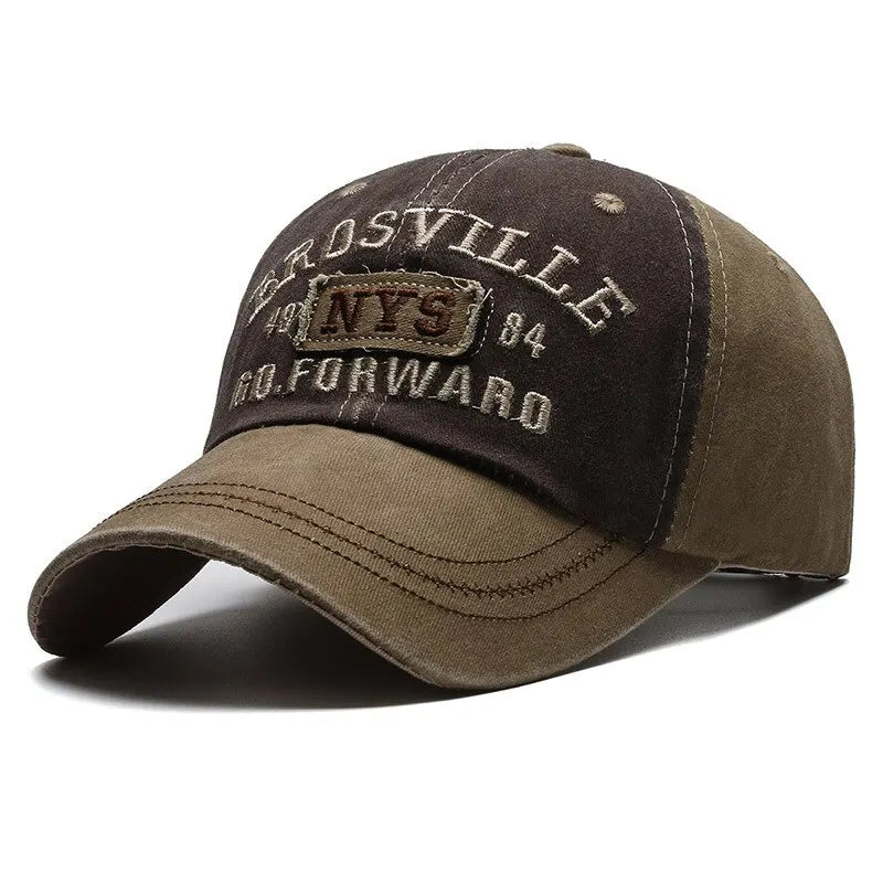 Men’s Washed Baseball Cap – Distressed Cotton Embroidered Casual Sun Hat