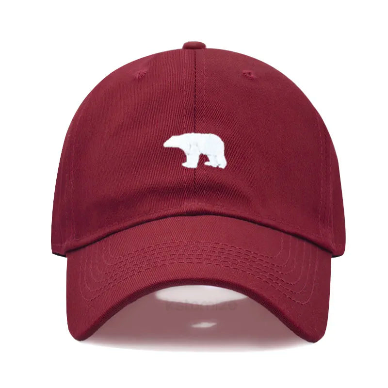 little Bear Embroidery Baseball Cap for Women Men Fashion Adjustable Soft Washed Cotton Dad Hat Unisex Classic Golf Caps