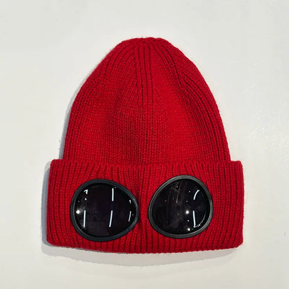 Winter Warm Beanie Hats Women Men Winter Windproof Glasses Knitted Ski Mask Cap Outdoor Ear Protection Sports Cold Hat Garros