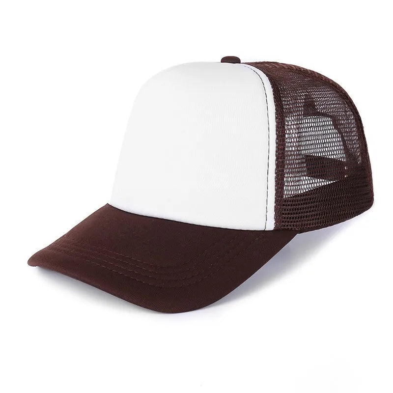 1 Piece Summer Trucker Hat Men Women Net Polyester Baseball Cap Blank Mesh Dad Hats Adjustable Sun Hat Visor