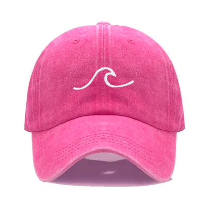 Men's Baseball Cap Women's Washed Cotton Waves Embroidery Embroidery Dad Hat Sport Golf Caps For Man Sun Hats Dropshipping