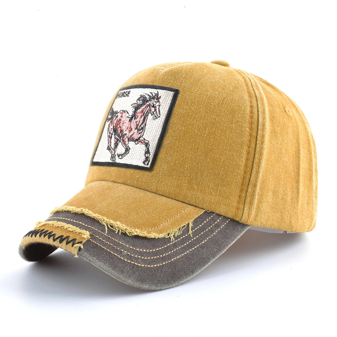 Vintage Denim Baseball Cap With Embroidery Horse Patch Men Snapback Hip Hop Dad Hats Women Four Seasons Adjustable Visor Cap