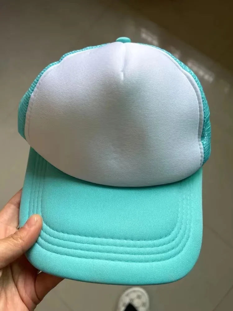 1 Piece Summer Trucker Hat Men Women Net Polyester Baseball Cap Blank Mesh Dad Hats Adjustable Sun Hat Visor