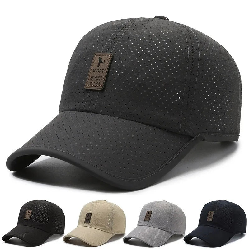 New Quick-Drying Men Mesh Baseball Caps Spring Summer Male Breathable Snapback Hats Black Sport Dad Fishing Hats Cap For Men
