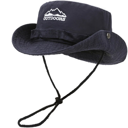 Unisex Wide Brim Bucket Hat – UV Protection Breathable Panama Fisherman Hiking Sun Hat