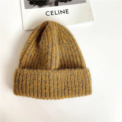 Purple Hat Versatile Knitted Hat, Fashionable Foreign-style Melon Fur Hat, Wool Hat
