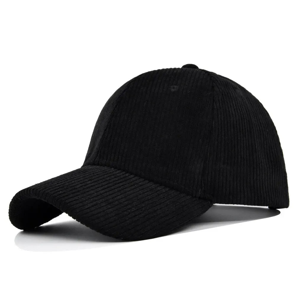 Corduroy Baseball Cap – Korean Style Curved Brim Streetwear Hat