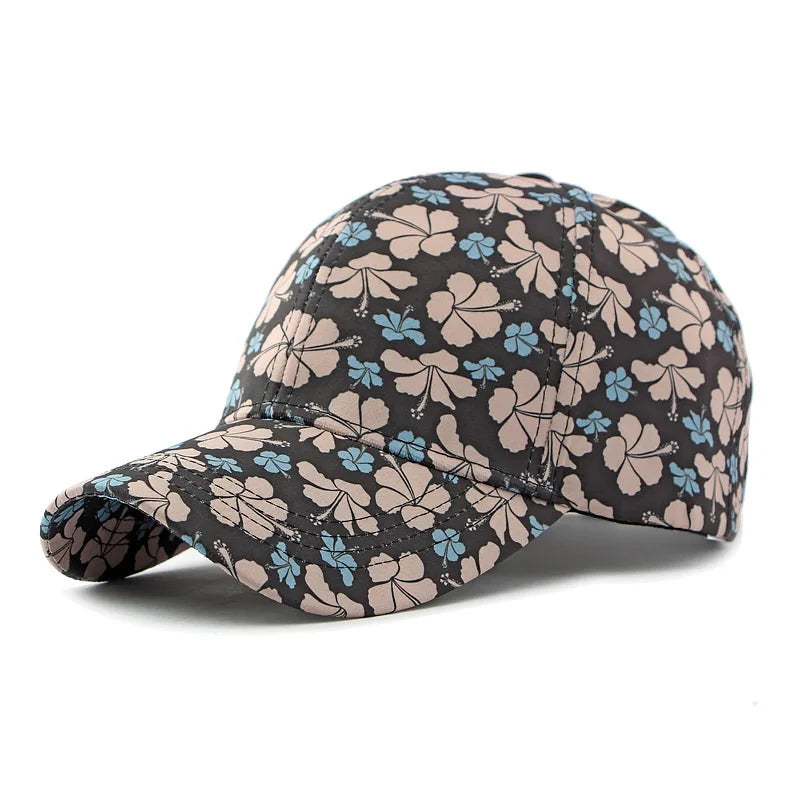 Ethnic Wind Hat for Men and Women Outdoor Sunshade Baseball Hat Fashion Imitation Cowboy Print Hard Top Duck Tongue Hat Trend