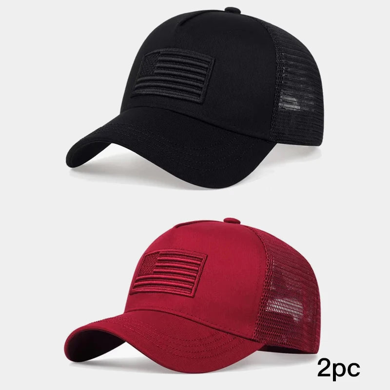 Unisex American Flag Camouflage Baseball Cap Breathable Summer Sun Protection Hat