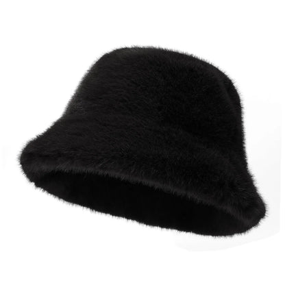 New Cool Women Warm Thick Bucket Hats Lady Female Cool Panama Autumn Winter Outdoor Solid Color Fisherman Cap Hat For Women