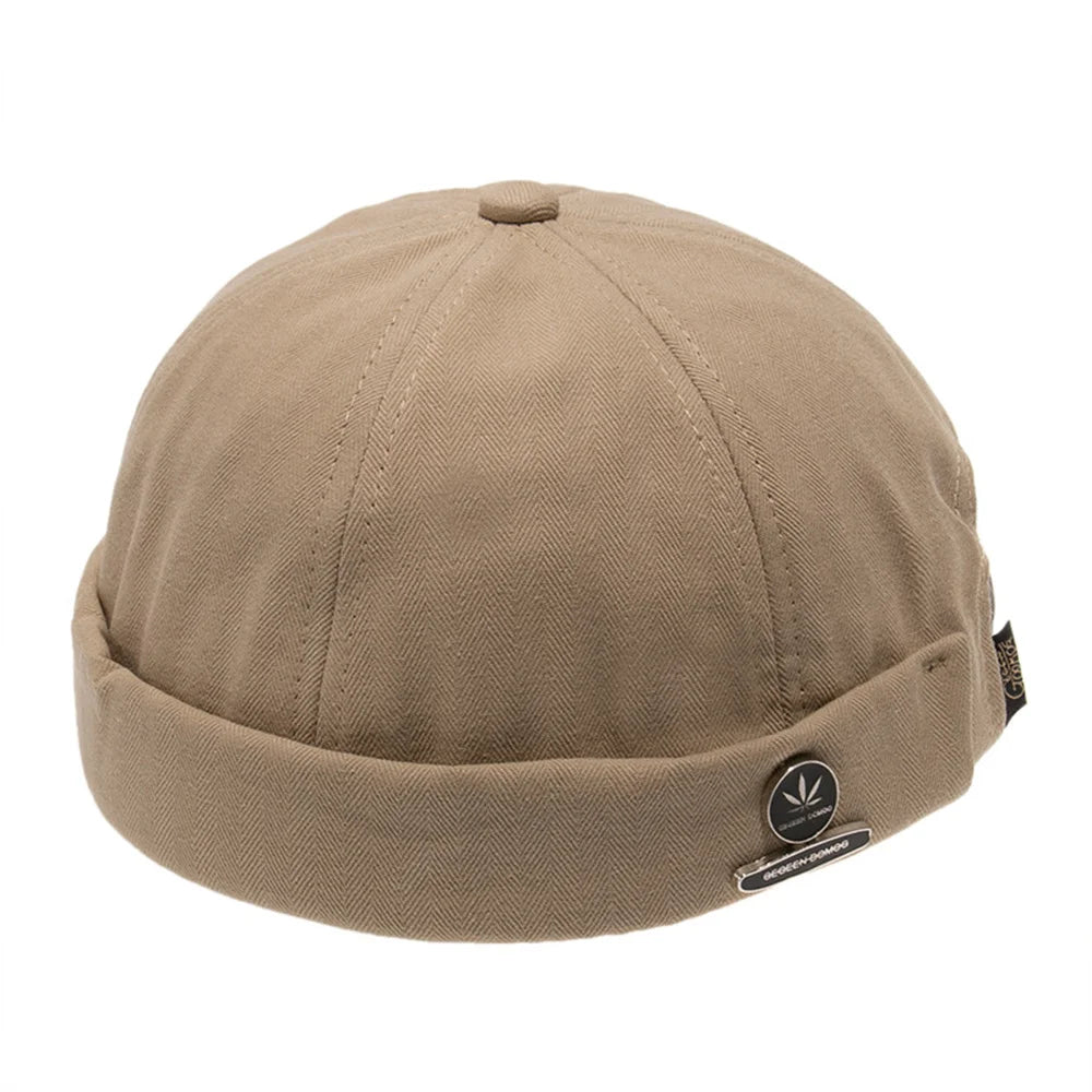 Unisex Corduroy Brimless Cap – Solid Color Retro Docker Beanie, Adjustable Streetwear Hat
