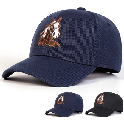 Unisex Horse Embroidery  Baseball Caps Spring Autumn Outdoor Adjustable Casual Hats Sunscreen Hat