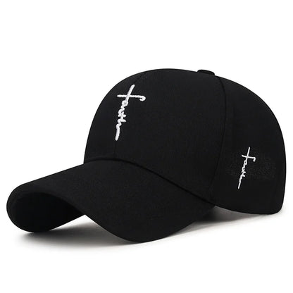 Embroidery English Cross Casual Baseball Cap Men's Women's Youth Adjustable Hat