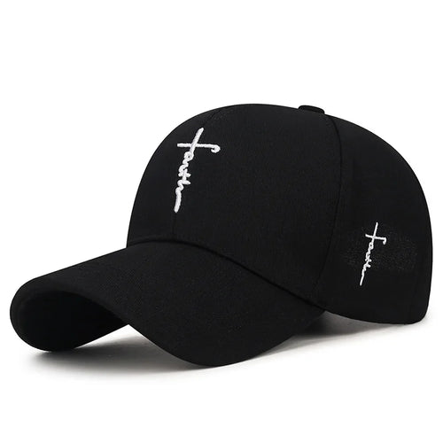 Embroidery English Cross Casual Baseball Cap Men's Women's Youth Adjustable Hat