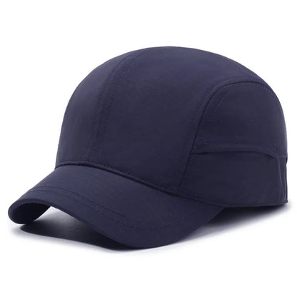 Short-brimmed solid color baseball cap  Lightweight Quick-Dry Polyester Adjustable Buckle Closure Sun Protection Breathable Brim