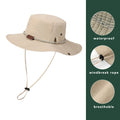 Men Bucket Hat Summer Leather Rope Chain Sun Hat Waterproof Outdoor Hiking Fishing Cap Uv Protect Cowboy Hat Sunshade Breathable