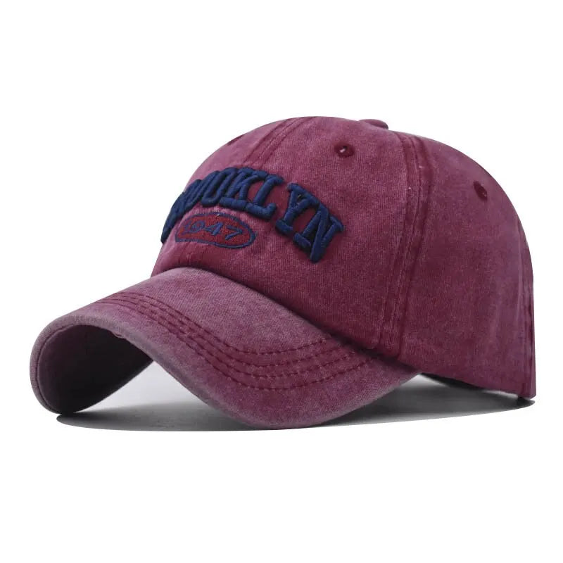 Unisex Brooklyn Embroidered Baseball Cap Cotton Korean Style Hip-Hop Casual Hat