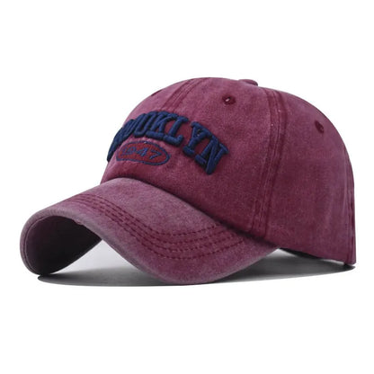 Unisex Brooklyn Embroidered Baseball Cap Cotton Korean Style Hip-Hop Casual Hat