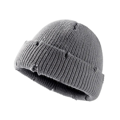 Fall Winter Knitted Hats Beanies Skullies for Men Women Bright Solid Color  Sport Hip-hop Hats Personality Beanies With Cut Hole
