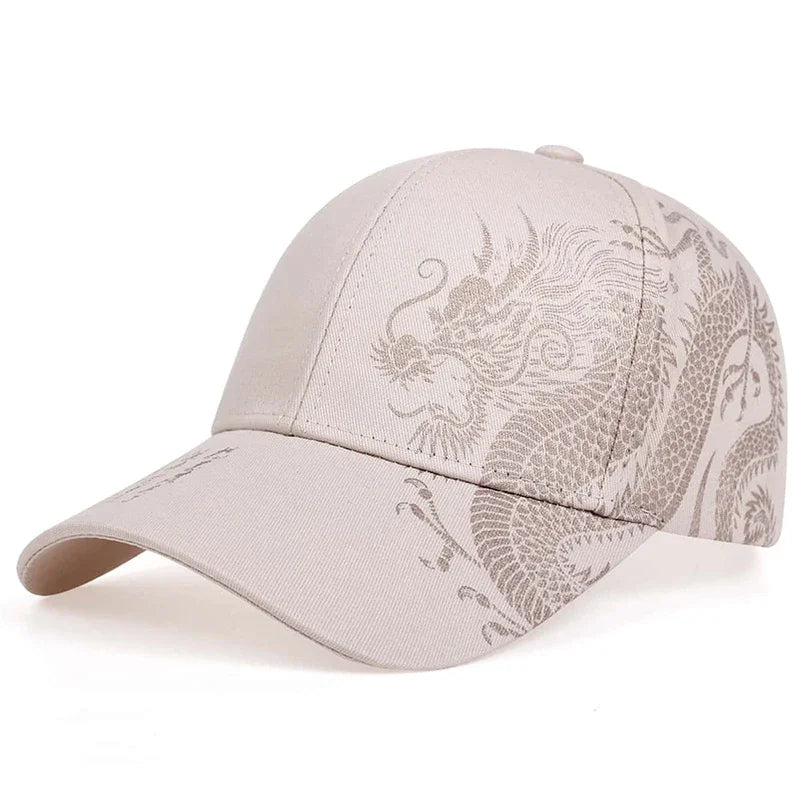 Unisex Golden Dragon Printing Baseball Caps Adjustable Casual Hats Spring and Autumn Outdoor Sunscreen Hat