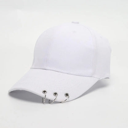 COKK Hip Hop Women's Baseball Cap With Ring Circle Snapback Hats For Men Women Unisex Adjustable Kpop Korean Style Gorra