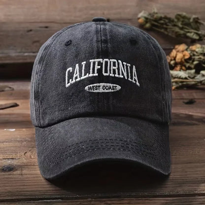Unisex Retro Vintage Denim Baseball Cap Embroidered Letter Soft Cotton Casual Hat