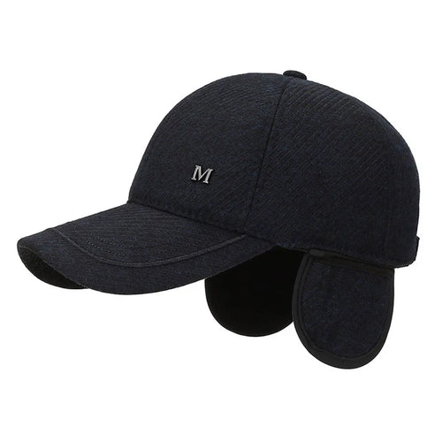 Men's Fleece-Lined ted Hat, Winter Ear Protection Beanie, Unisex Outdoor Color Block Cap, Warm, Windproof
