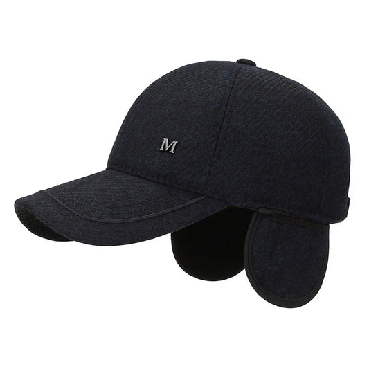 Men's Fleece-Lined ted Hat, Winter Ear Protection Beanie, Unisex Outdoor Color Block Cap, Warm, Windproof