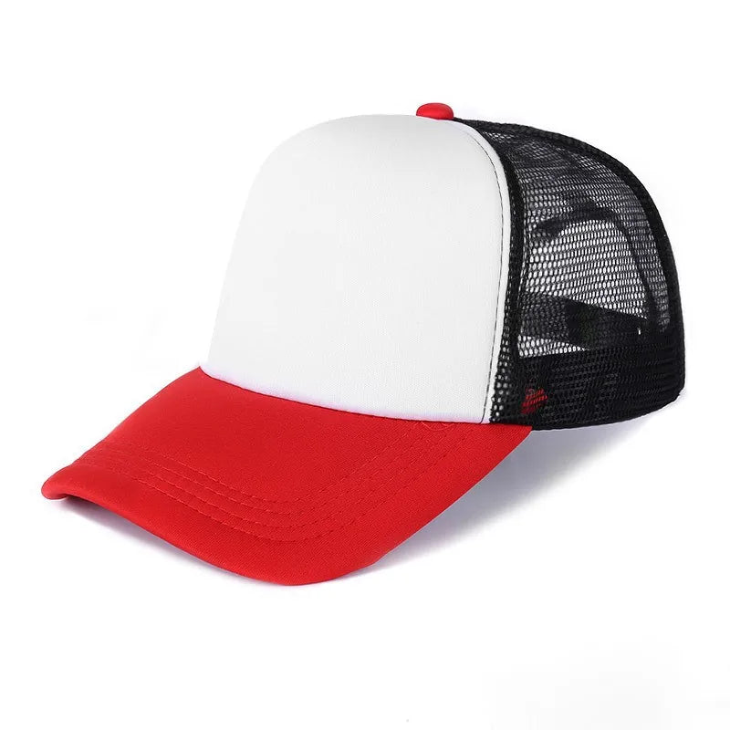 1 Piece Summer Trucker Hat Men Women Net Polyester Baseball Cap Blank Mesh Dad Hats Adjustable Sun Hat Visor