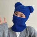 Warm Cycling Caps Winter Knitted Ski Scarf Hat Bear Ear Balaclava Hat Bonnets Beanie for Men Women Outdoor Sports Hooded
