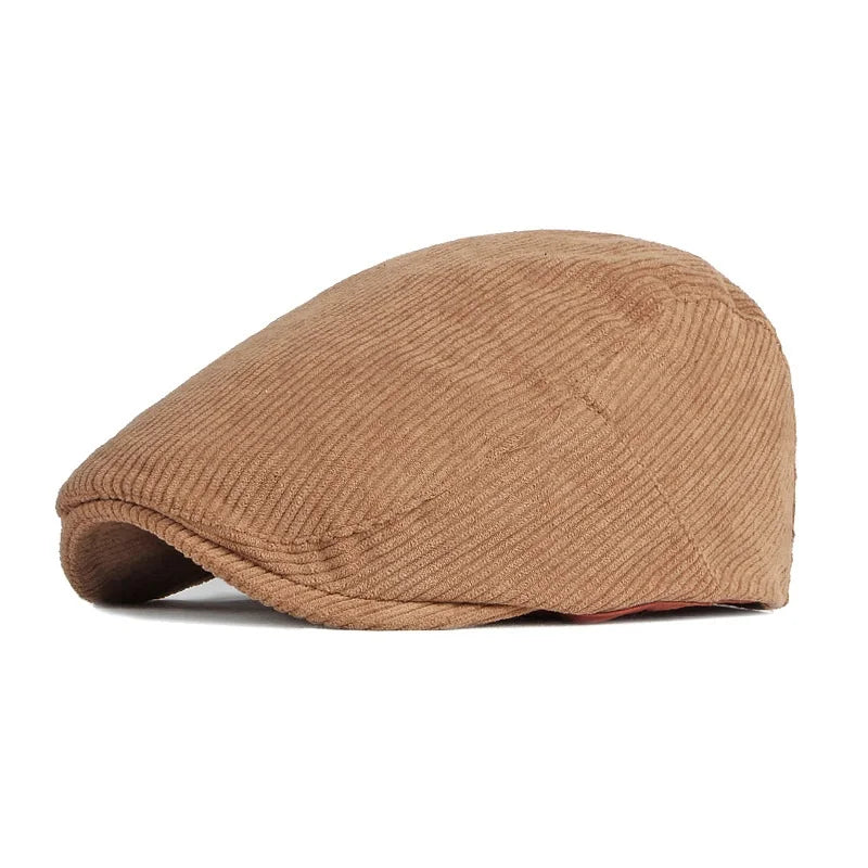 New Men's Casual Versatile Forward Hat Corduroy Breathable Literary Retro All-Season Beret