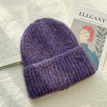 Knitted  Women's Autumn and Winter Retro Hats Warm Thickeneded Ear Protection Hat Fashionable Winter Mixed Color Hat for Men