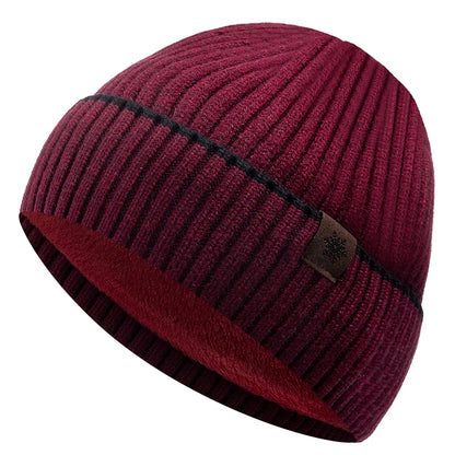 New Unisex Winter Hat Plush Fleece Warm Cap Snow Label Soft Beanie Hat For Men Women Outdoor Thicken Ski Sports Knitted Hat