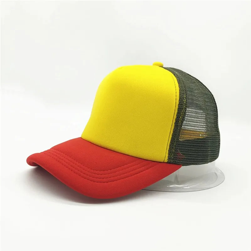 50 Color Unisex SummerTrucker Hat For Adult Net Baseball Cap Men Women Polyester Blank Mesh Adjustable Sun Hat Visor