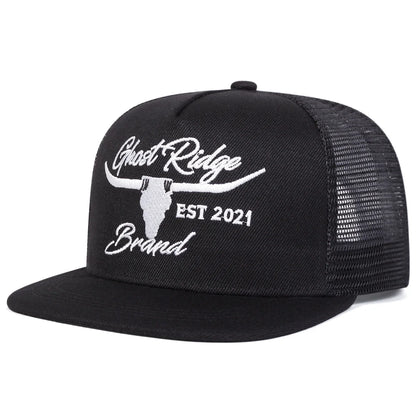 Unisex Bullhead Letter Embroidery Hip-hop Net Hats Spring Summer Outdoor Adjustable Casual Baseball Caps Sunscreen Hat