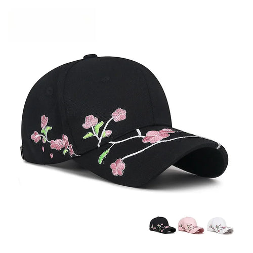 New Women Spring Summer Embroidery Floral Baseball Cap Casual Adjustable Female Lady Sun Cap Hat For Women