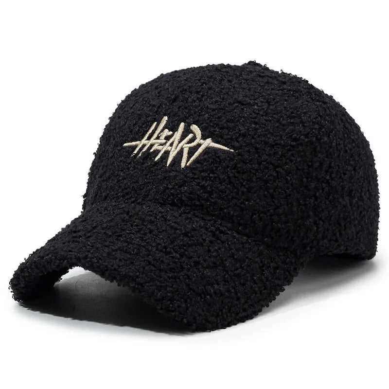 Autumn Winter Hat Women's Casual Warm Baseball Cap Street Plush Solid Color Versatile Peaked Cap