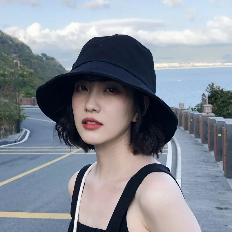 Women’s Summer Bucket Hat – Wide Brim Cotton Sun Hat, Foldable & Portable