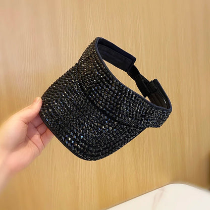 Sparkling Rhinestone Baseball Cap Women's Korean Summer Hat Sun Visor Adjustable Outdoor Sports Beach Sun Hats Lady Accessories