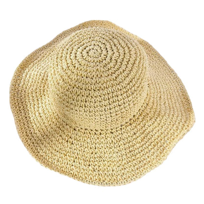 Summer Japanese Bucket Hat Korean style Small Brim Straw Hat Versatile Japanese Woven Bucket Hats Beach Sunscreen Hat Women