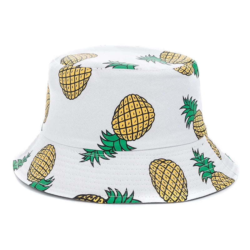 Hot Sale Unisex Bucket Hats Summer Double-sided Wear Fruit Printing Women Cap Outdoor Sun Hat Men Classic Panama Bucket Hat