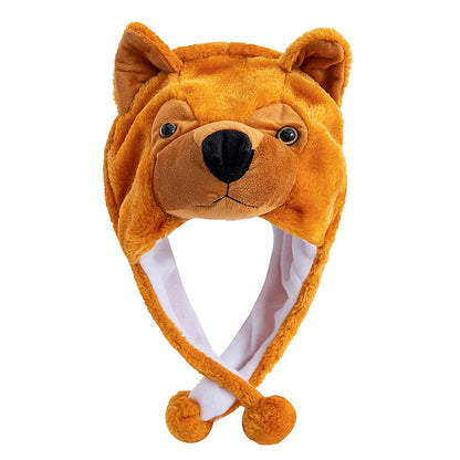 Hot Sale Unisex Funny Bulls Head 3D Animal Style Decorative Hat Winter Cap For Men Women Plush Fur Lovely Family Hat