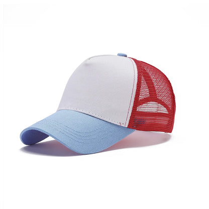 Blank 5 Pane Mesh Baseball Cap Mens And Women Curved Snapback Hats Summer Sunshade Sun Hat Simple Trucker Cap gorras casquette