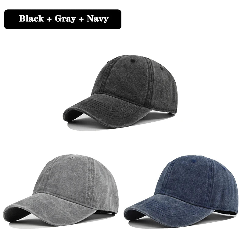 Unisex Vintage Washed Cotton Baseball Cap – Adjustable Breathable Solid Color Dad Hat