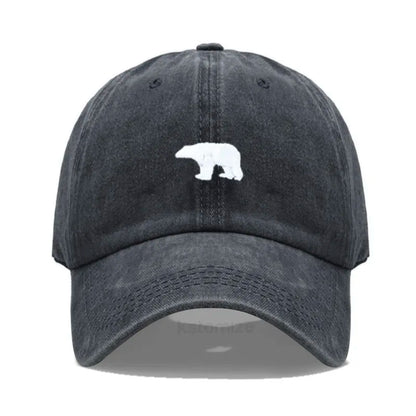 little Bear Embroidery Baseball Cap for Women Men Fashion Adjustable Soft Washed Cotton Dad Hat Unisex Classic Golf Caps