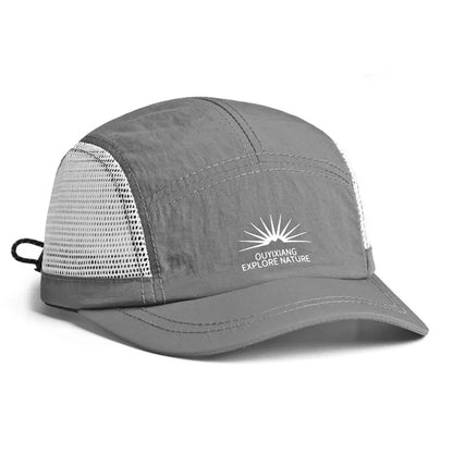 Vintage-Inspired Men'S Short-Brim Baseball Cap - Lightweight Breathable Quick-Dry Polyester Street Style Casual Outdoor Hat