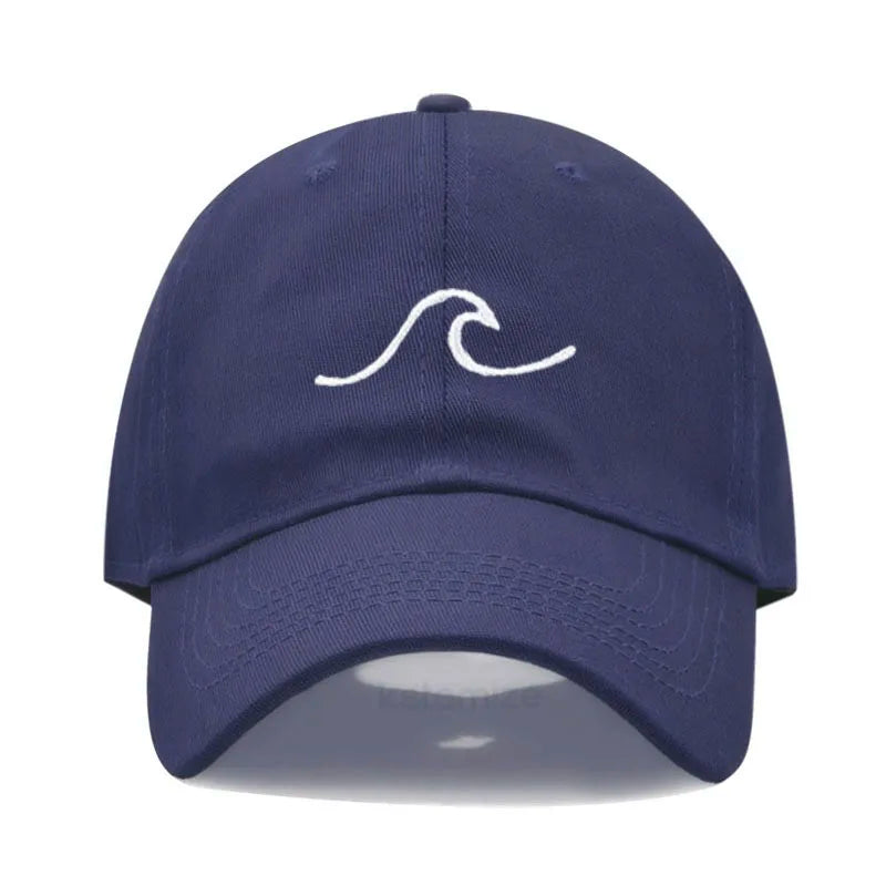 Men's Baseball Cap Women's Washed Cotton Waves Embroidery Embroidery Dad Hat Sport Golf Caps For Man Sun Hats Dropshipping