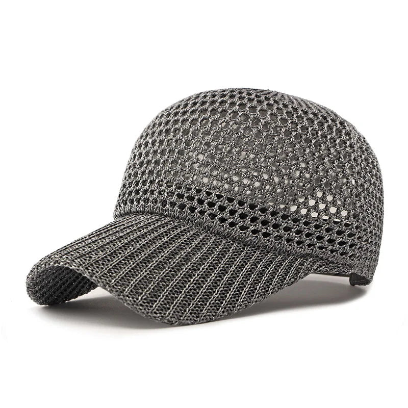 Summer solid color breathable baseball cap sports mesh hat outdoor sun hat