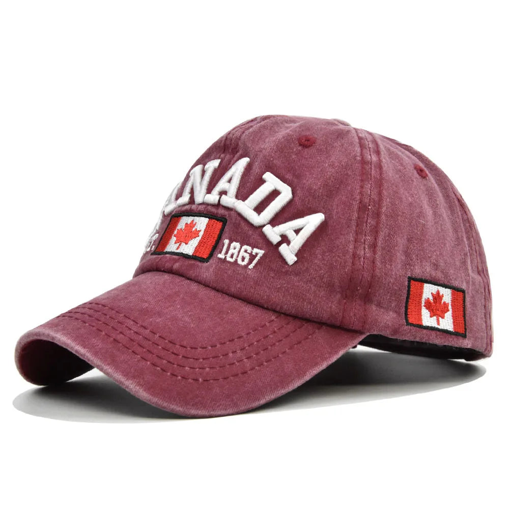 Unisex CANADA Letter Baseball Cap Cotton Casual Fashion Adjustable Hat